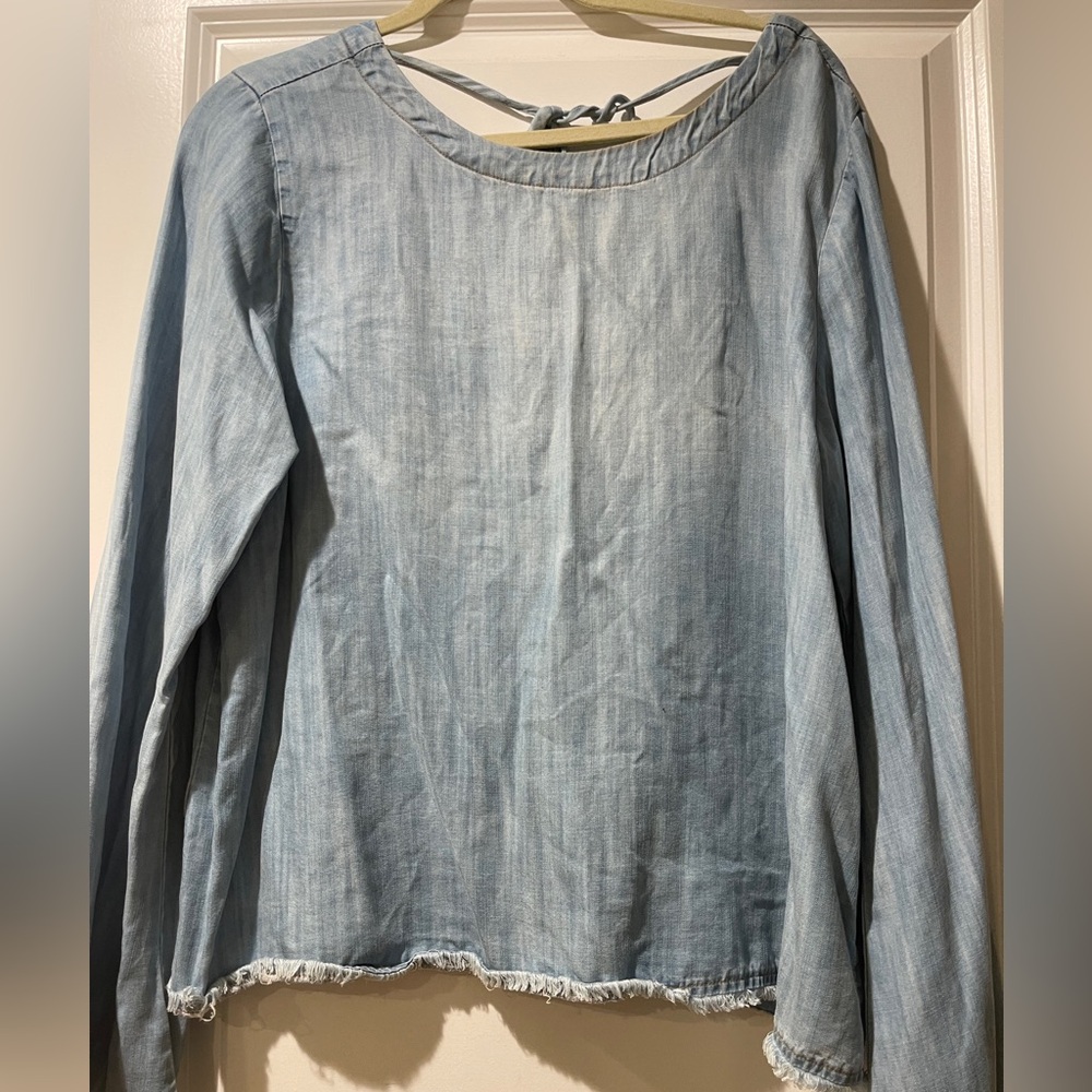 Cloth & Stone Blue Soft Denim Blouse